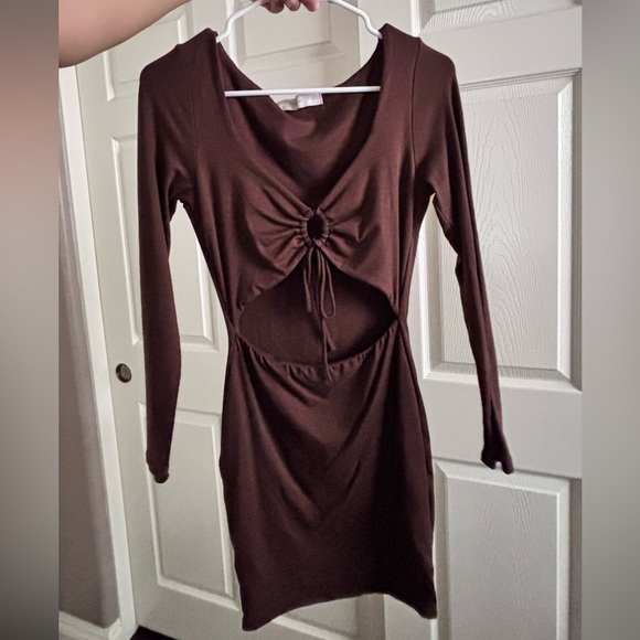 Sebastian Aiden Brown Long Sleeve Dress - Picture 1 of 3